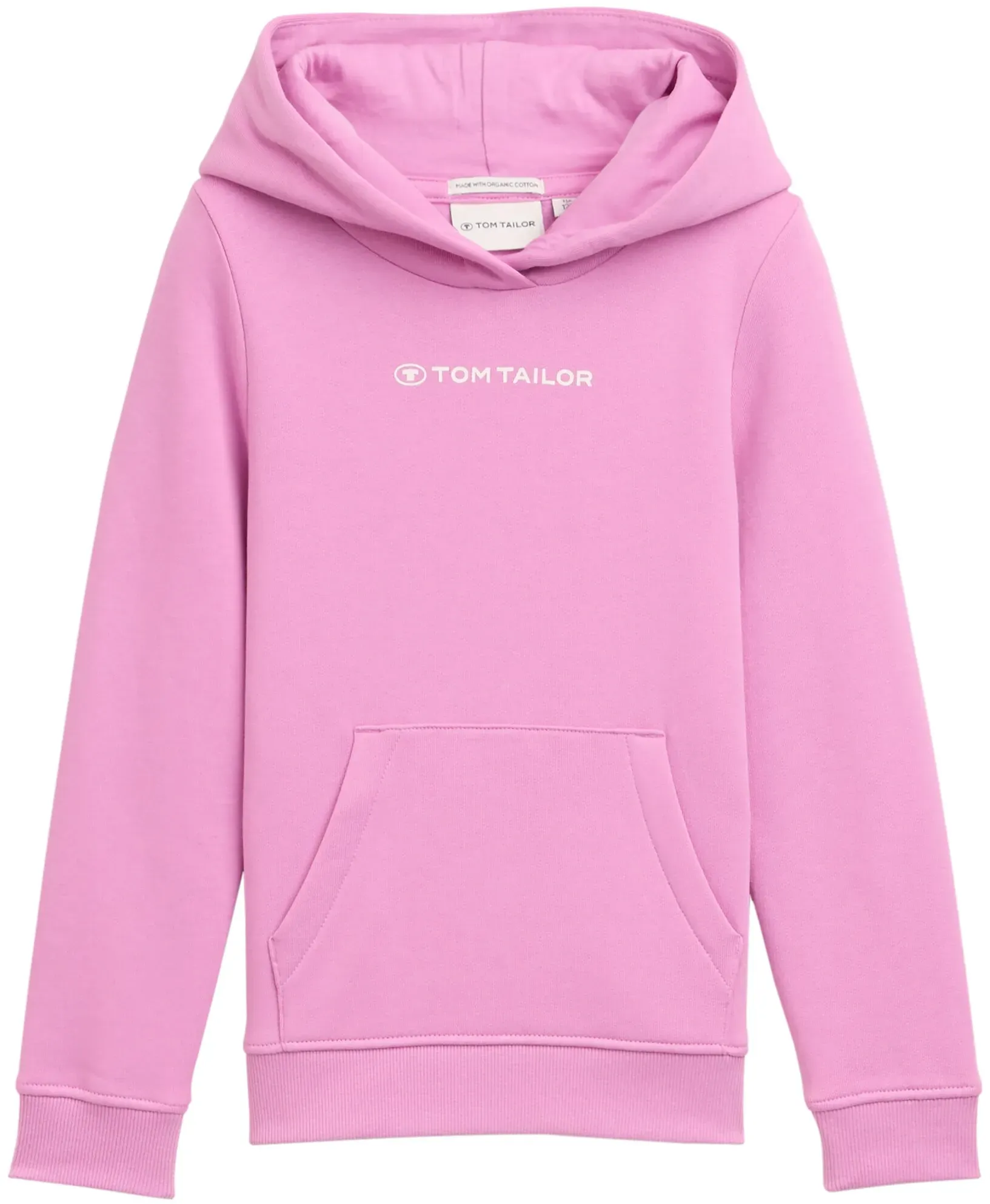 Hoodie TOM TAILOR, Mädchen, Gr. 92, pink (flashy mauve), Sweatware, Obermaterial: 100% Baumwolle, unifarben, regular fit taillenbedeckt, Rippbündchen, Sweatshirts Hoodie, mit Kapuze