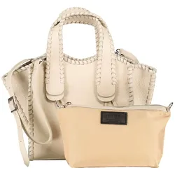 Hausfelder Manufaktur Handtasche mit herausnehmbarer Tasche Beige Damen 