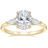 ROUGEMONT Verlobungsring Funkelnder Extravaganter Damen Ring Verlobungsring 925 Silber, Echtschmuck goldfarben 7