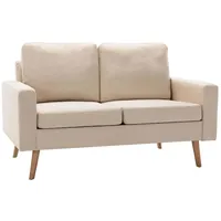 VidaXL 2-Sitzer-Sofa Creme Stoff