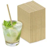 AllBags Papierstrohhalme 250 Stück Kraft Papier strohhalme trinkhalme papier ideal für Cocktail Deko Geburtstagsfeier Hochzeit und Anlässe Paper Straws - Strohhalm Einweg strohhalme papier