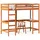 vidaXL Hochbett mit Schreibtisch 90 x 200 cm Kiefer massiv braun