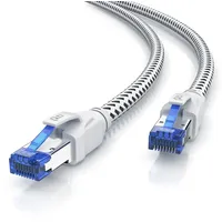 Primewire Patchkabel CAT 8, Gigabit Ethernet LAN Kabel, 40 Gbit/s S/FTP PIMF, Netzwerkkabel mit Baumwollmantel - 10m