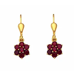 Paar Ohrhänger ADELIA ́S "Damen Goldschmuck", rot, Ohrringe, Damen, Damen, Gelbgold 333, 333 Gold mit Granat Goldschmuck für Damen