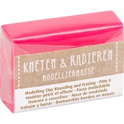 BRUNNEN 212159032 Modelliermasse Kneten & Radieren neonpink