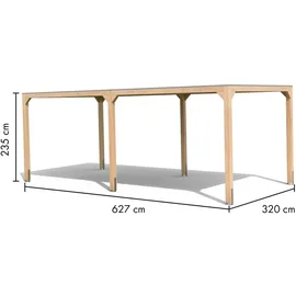 Karibu Pavillon Cubus mit 1 Verlängerungspaket