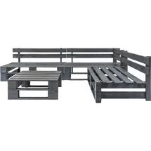 vidaXL Garten-Sofagarnitur 4-tlg. grau