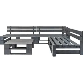 vidaXL Garten-Sofagarnitur 4-tlg. grau