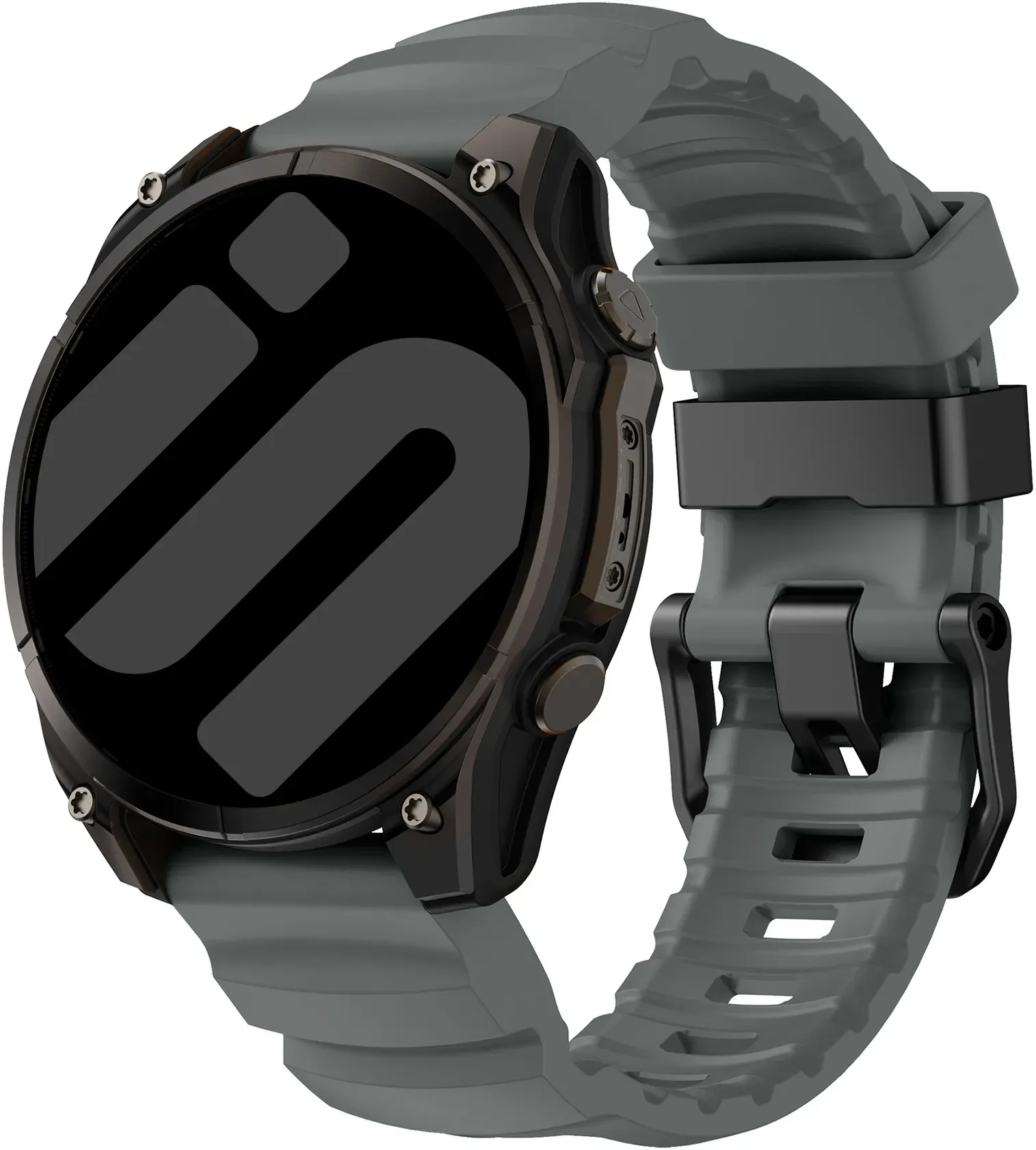 Strap-it Amazfit T-Rex Ultra 2 Armband Silikon für Amazfit T - Dunkelgrau - Schnallenverschluss