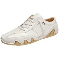 Barfußschuhe Herren Damen Leder Rutschfester Barfuss Schuhe Wasserdichte und Atmungsaktive Ergonomischer Orthopädische Barfussschuhe Low Top Outdoor Bequeme Barefoot Shoes Für Unisex - 48 EU
