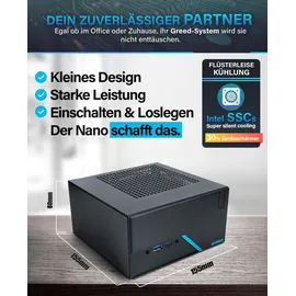 Greed Mini-PC Entry Nano Intel Celeron G5905 3,5 GHz 8 GB RAM 512 GB SSD Win 11 Pro