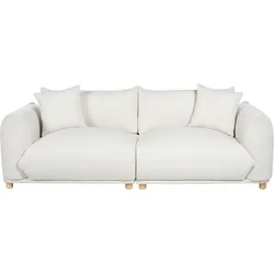 3-Sitzer Sofa cremeweiß mit Kissen LUVOS