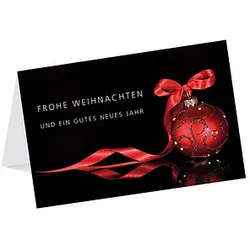 LUMA Weihnachtskarte Weihnachtskugel rot DIN B6