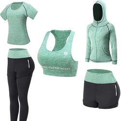 aikidio Yogaleggings Yoga-Bekleidungsset 5-teilig Sportbekleidung -Fitnessbekleidung M
