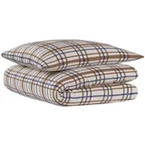 SCHIESSER Maxim Kariert Taupe-Blau 135 x 200 cm + 80 x 80 cm