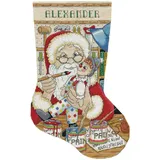 Design Works Crafts Kreuzstich Stickpackung Weihnachtsstrumpf Werkstatt des Weihnachtsmanns, Zählmuster