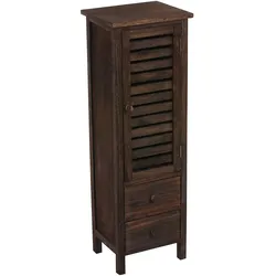 Kommode Schrank, 90x30x25cm, Shabby-Look, Vintage ~ braun