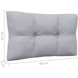 vidaXL Garten-Lounge-Set 4-tlg. grau Kiefer