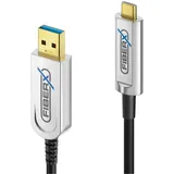 FIBERX USB-A auf USB-C 10 m Schwarz