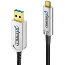 FIBERX USB-A auf USB-C 10 m Schwarz