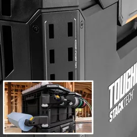 ToughBuilt StackTech TB-B1S3-B-70R Werkzeugkisten Set mit Rollen 3 tlg. IP65 86 x 56 x 40 cm - Schwarz