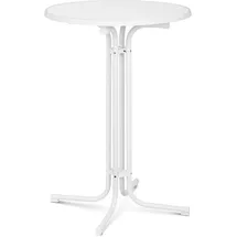 Royal Catering Stehtisch Ø 80 cm höhenverstellbar klappbar Weiß