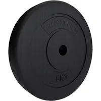physionics Physionics® Hantelscheiben – Set, 5/10/20/30 kg, 30/31 mm Lochdurchmesser, Kunststoff, Schwarz - Hantel Gewichte, Gewichtsscheiben für Kurzhantel, Langhantel