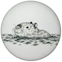 speecheese Schwimmendes Capybara Magnet rund rund Niedliches Dickes Capybara - Süßer Magnetheld schwimmend im Wasser Ideal für See-Liebhaber und Nagetier-Fans