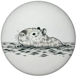 speecheese Schwimmendes Capybara Magnet rund rund Niedliches Dickes Capybara - Süßer Magnetheld schwimmend im Wasser Ideal für See-Liebhaber und Nagetier-Fans