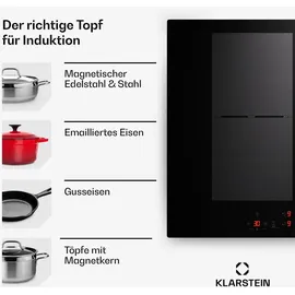 Klarstein Induktionskochfeld, Glaskeramik Kochfeld, 7000W Induktionskochfeld mit 4 Platten, Einbau-Induktionskochfeld mit Touch-Display und Timer,