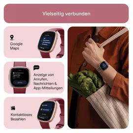 Fitbit Versa 4 aluminium kupferrosé/himbeerrot