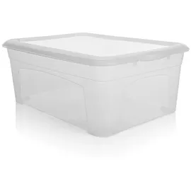 BigDean 5 Stück Aufbewahrungsbox mit Deckel 5L robust & stapelbar Plastikbox transparent Germany