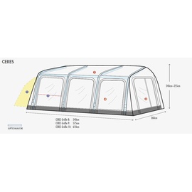 Westfield Ceres 9 - Umlaufmaß 981-1015 cm - Lufzelt für Wohnwagen