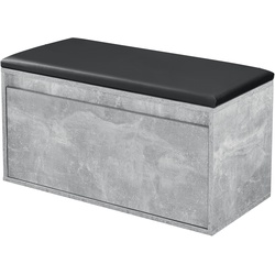 Sitzbank Degerfors 80x39x45 cm Betonoptik/Schwarz
