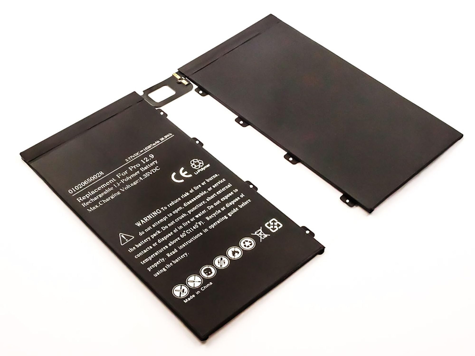 MobiloTec Akku kompatibel mit Apple iPad Pro A1577, Li-Ion 10300 mAh, Batterie