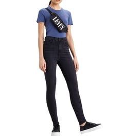Levis Levi's Damen Mile High Super Skinny Jeans, Black Ground, 27W / 34L