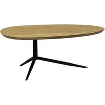 FineBuy Couchtisch oval Braun Akazie 87 x 50 x 36 cm