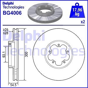 Delphi Bremsscheibe [Hersteller-Nr. BG4006] für Ford