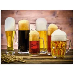Artland Glasbild »Biervielfalt«, Getränke, (1 St.), in verschiedenen Größen Artland Farbe Bild(er): braun