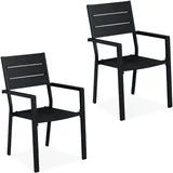 Relaxdays Gartenstuhl 53,5 x 53,5 x 90 cm schwarz 2 St.