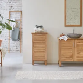 Tikamoon Badschrank aus Teak 45 cm Massivholz beige