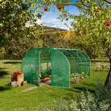 TOOLPORT Foliengewächshaus Gewächshaus 2x3m Premium mit schwenkbarer Türkonstruktion Pe-plane grün transparent