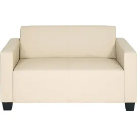 Mendler 2er Sofa Couch Lyon Loungesofa Kunstleder ~ creme