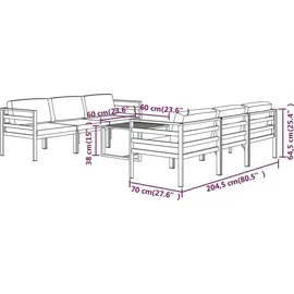 vidaXL Garten-Lounge-Set 7-tlg. Aluminium anthrazit