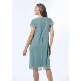 GOLDNER Etuikleid Abendkleid Chiffonüberwurf Grün 24