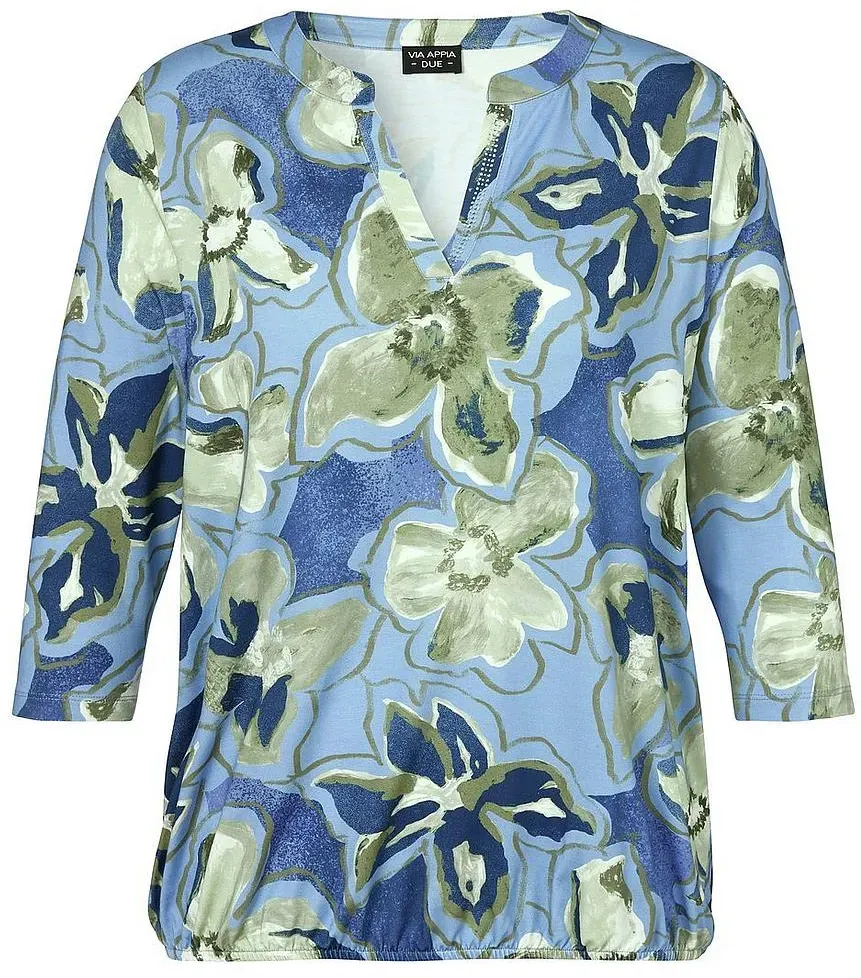 Rundhals-Shirt 3/4 Arm Via Appia Due blau, 44