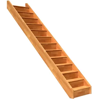 DOLLE Raumspartreppe Paris mit Setzstufen Buche unbehandelt Treppenlauf gerade ohne Geländer