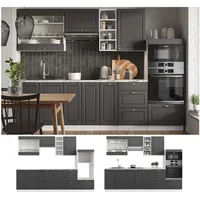 Vicco Küchenzeile Fame-Line 280 cm Anthrazit/Weiß