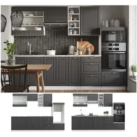 Vicco Küchenzeile Fame-Line 280 cm Anthrazit/Weiß