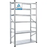 Proregal Fachbodenregal Silber, Metall, 150x210x50 cm, Freizeit, Heimwerken, Werkstatt, Schwerlastregale